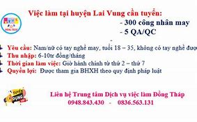 Cty May Ở Đồng Tháp Tuyển Dụng